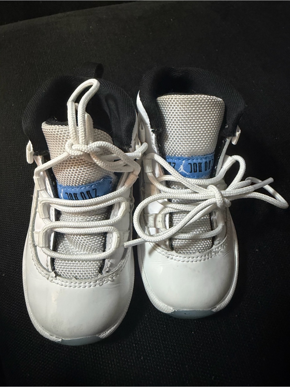 Jordan Kids White and Blue Sneakers
